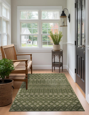Green 7' 10 x 10' Outdoor Trellis Textured Rectangle Area Rug Weather Resistant for Patio, Deck, Terrace, Balcony, Porch Geometric Design Water Safe Outside Carpet for Sale at Rug Engine