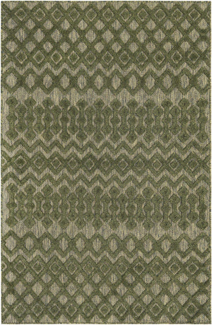 Green 5' 3 x 8' Outdoor Trellis Textured Rectangle Area Rug Weather Resistant for Patio, Deck, Terrace, Balcony, Porch Geometric Design Water Safe Outside Carpet for Sale at Rug Engine