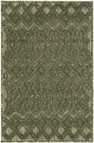 Green 2' x 3' Outdoor Trellis Textured Rectangle Area Rug Weather Resistant for Patio, Deck, Terrace, Balcony, Porch Geometric Design Water Safe Outside Carpet for Sale at Rug Engine