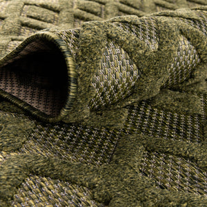 Green 7' 10 x 7' 10 Outdoor Trellis Textured Square Area Rug Weather Resistant for Patio, Deck, Terrace, Balcony, Porch Geometric Design Water Safe Outside Carpet for Sale at Rug Engine