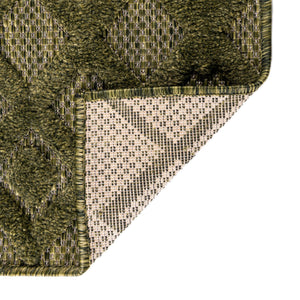 Green 7' 10 x 7' 10 Outdoor Trellis Textured Square Area Rug Weather Resistant for Patio, Deck, Terrace, Balcony, Porch Geometric Design Water Safe Outside Carpet for Sale at Rug Engine