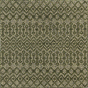 Green 7' 10 x 7' 10 Outdoor Trellis Textured Square Area Rug Weather Resistant for Patio, Deck, Terrace, Balcony, Porch Geometric Design Water Safe Outside Carpet for Sale at Rug Engine