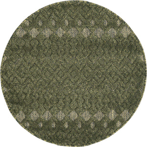 Green 3' x 3' Outdoor Trellis Textured Round Area Rug Weather Resistant for Patio, Deck, Terrace, Balcony, Porch Geometric Design Water Safe Outside Carpet for Sale at Rug Engine