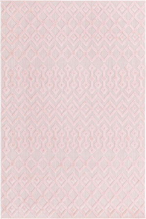 Pink 6' x 9' Outdoor Trellis Textured Rectangle Area Rug Weather Resistant for Patio, Deck, Terrace, Balcony, Porch Geometric Design Water Safe Outside Carpet for Sale at Rug Engine