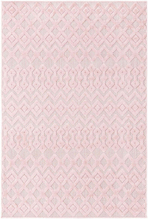 Pink 4' x 6' Outdoor Trellis Textured Rectangle Area Rug Weather Resistant for Patio, Deck, Terrace, Balcony, Porch Geometric Design Water Safe Outside Carpet for Sale at Rug Engine