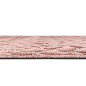 Pink 7' 10 x 7' 10 Outdoor Trellis Textured Square Area Rug Weather Resistant for Patio, Deck, Terrace, Balcony, Porch Geometric Design Water Safe Outside Carpet for Sale at Rug Engine