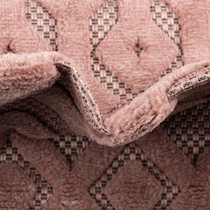 Pink 7' 10 x 7' 10 Outdoor Trellis Textured Square Area Rug Weather Resistant for Patio, Deck, Terrace, Balcony, Porch Geometric Design Water Safe Outside Carpet for Sale at Rug Engine