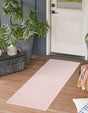 Pink 2' x 6' Outdoor Trellis Textured Runner Area Rug Weather Resistant for Patio, Deck, Terrace, Balcony, Porch Geometric Design Water Safe Outside Carpet for Sale at Rug Engine