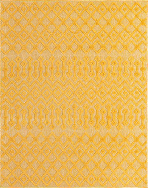 Yellow 7' 10 x 10' Outdoor Trellis Textured Rectangle Area Rug Weather Resistant for Patio, Deck, Terrace, Balcony, Porch Geometric Design Water Safe Outside Carpet for Sale at Rug Engine