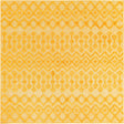 Yellow 7' 10 x 7' 10 Outdoor Trellis Textured Square Area Rug Weather Resistant for Patio, Deck, Terrace, Balcony, Porch Geometric Design Water Safe Outside Carpet for Sale at Rug Engine