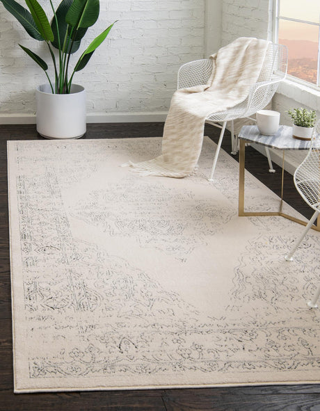 White 2' x 3' Isabella Rectangle Area Rug Polypropylene & Polyester Traditional Elegant Carpet for Living Rooms, Dining, Office, Dorms for Sale at Rug Engine