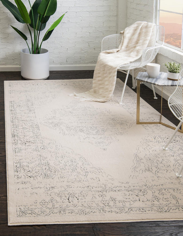 White 1' 4 x 1' 4 Isabella Sample Area Rug Polypropylene & Polyester Traditional Elegant Carpet for Living Rooms, Dining, Office, Dorms for Sale at Rug Engine