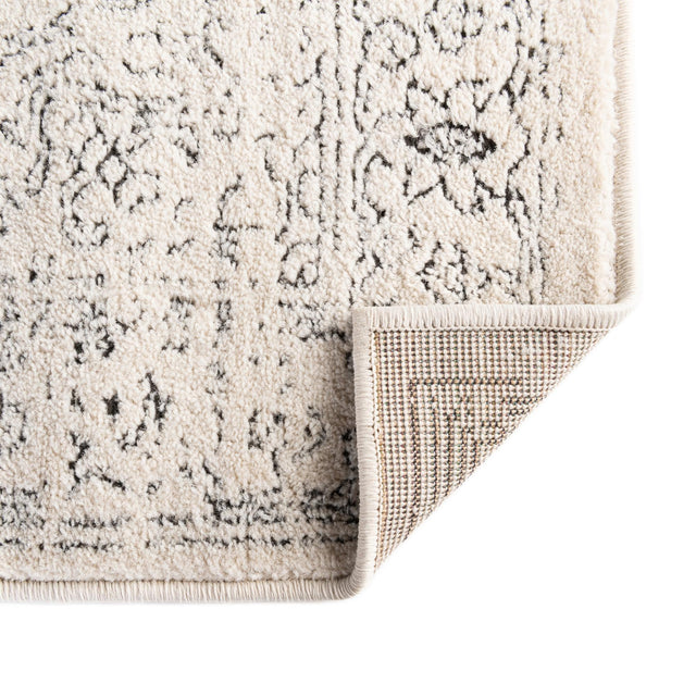 White 2' x 8' Isabella Runner Area Rug Polypropylene & Polyester Traditional Elegant Carpet for Living Rooms, Dining, Office, Dorms for Sale at Rug Engine