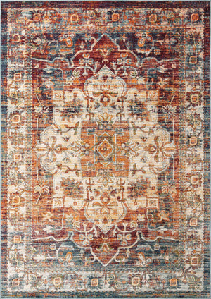 Multicolor 10' x 14' 1 Isabella Rectangle Area Rug Polypropylene & Polyester Traditional Elegant Carpet for Living Rooms, Dining, Office, Dorms for Sale at Rug Engine