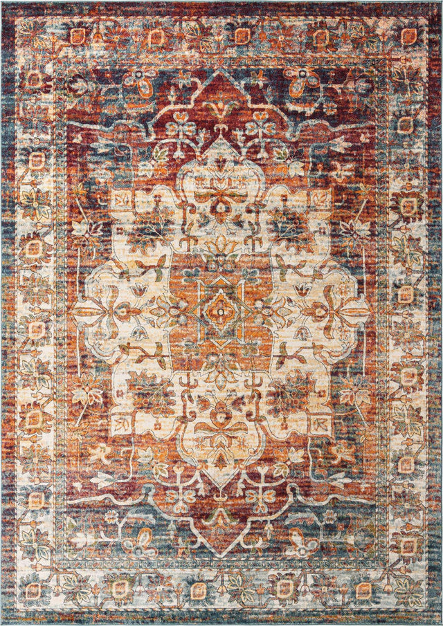 Multicolor 10' x 14' 1 Isabella Rectangle Area Rug Polypropylene & Polyester Traditional Elegant Carpet for Living Rooms, Dining, Office, Dorms for Sale at Rug Engine