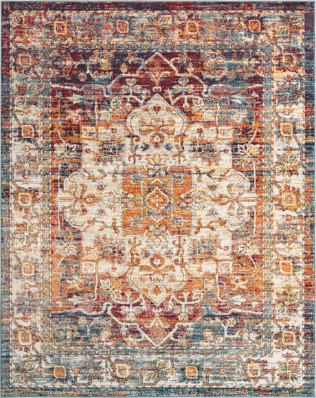 Multicolor 7' 10 x 10' Isabella Rectangle Area Rug Polypropylene & Polyester Traditional Elegant Carpet for Living Rooms, Dining, Office, Dorms for Sale at Rug Engine