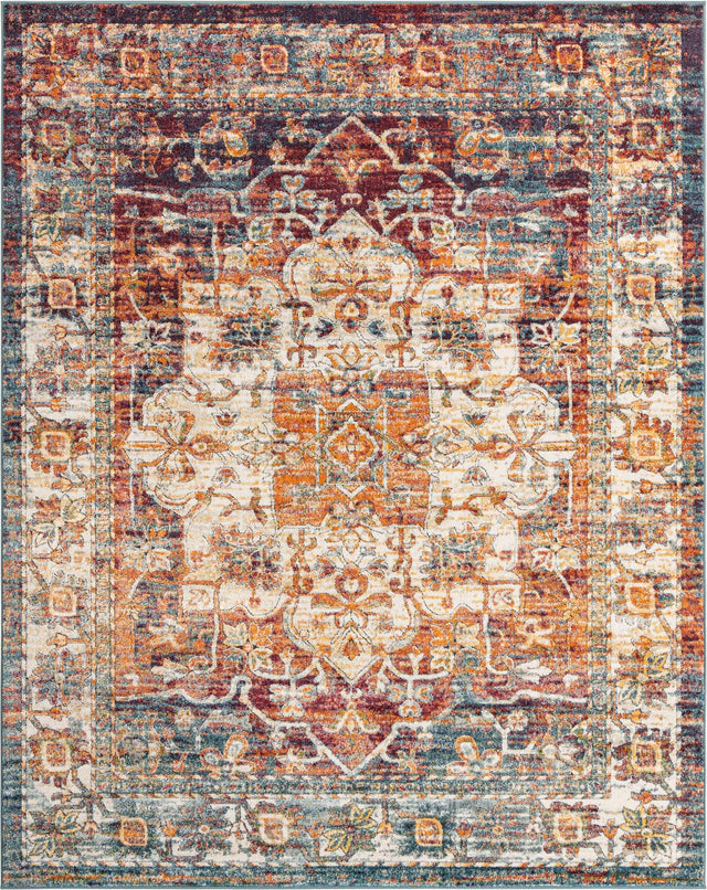 Multicolor 7' 10 x 10' Isabella Rectangle Area Rug Polypropylene & Polyester Traditional Elegant Carpet for Living Rooms, Dining, Office, Dorms for Sale at Rug Engine