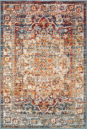Multicolor 4' 1 x 6' 1 Isabella Rectangle Area Rug Polypropylene & Polyester Traditional Elegant Carpet for Living Rooms, Dining, Office, Dorms for Sale at Rug Engine