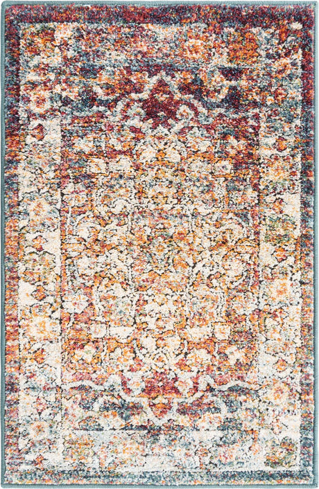 Multicolor 2' x 3' 1 Isabella Rectangle Area Rug Polypropylene & Polyester Traditional Elegant Carpet for Living Rooms, Dining, Office, Dorms for Sale at Rug Engine