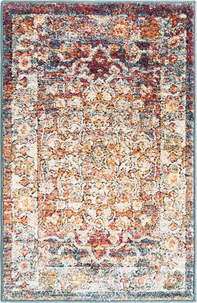 Multicolor 2' x 3' 1 Isabella Rectangle Area Rug Polypropylene & Polyester Traditional Elegant Carpet for Living Rooms, Dining, Office, Dorms for Sale at Rug Engine