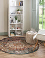 Multicolor 5' 1 x 5' 1 Isabella Round Area Rug Polypropylene & Polyester Traditional Elegant Carpet for Living Rooms, Dining, Office, Dorms for Sale at Rug Engine