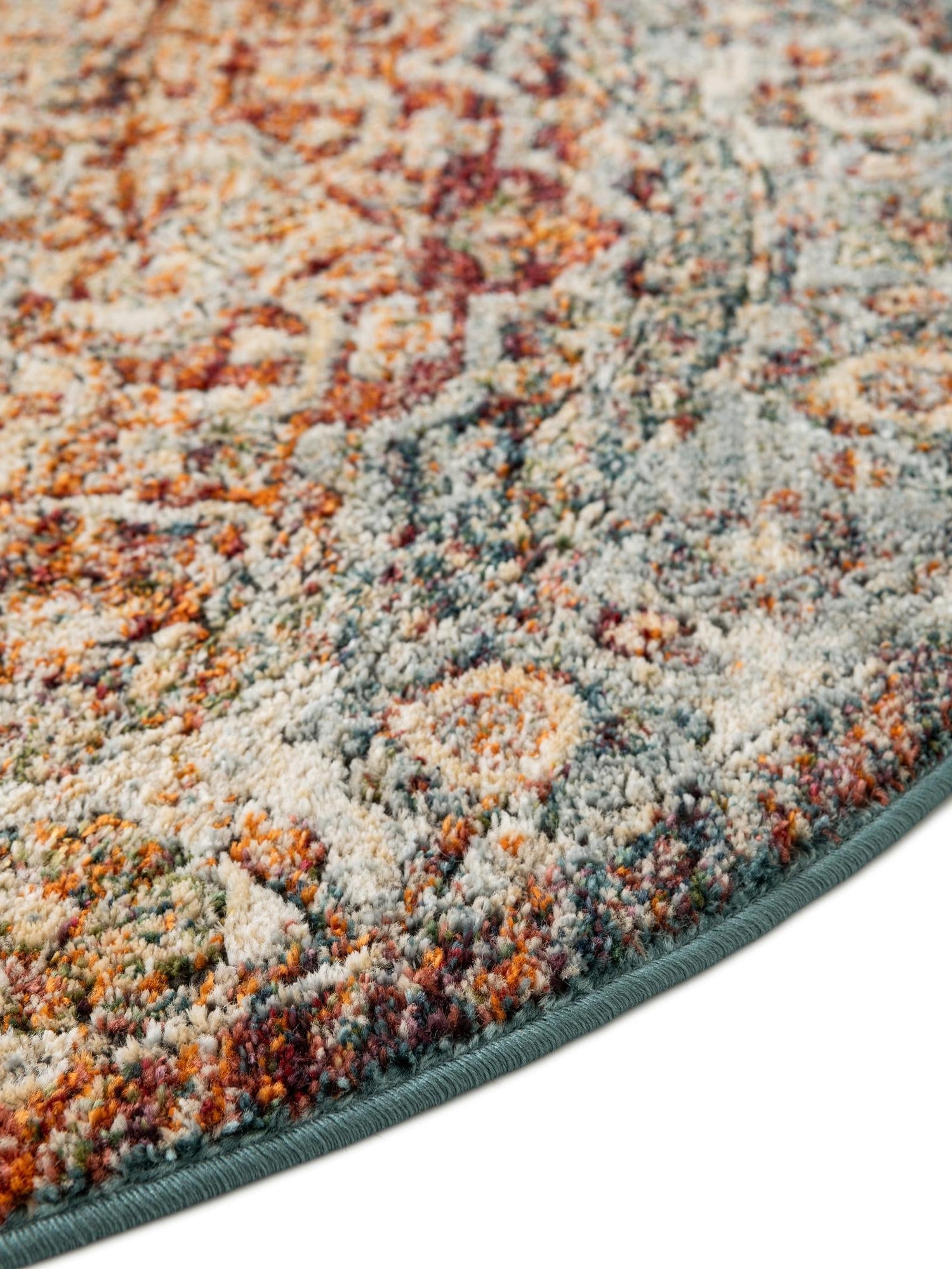 Multicolor 10' x 10' Isabella Round Area Rug Polypropylene & Polyester Traditional Elegant Carpet for Living Rooms, Dining, Office, Dorms for Sale at Rug Engine