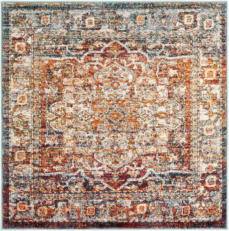 Multicolor 4' 1 x 4' 1 Isabella Square Area Rug Polypropylene & Polyester Traditional Elegant Carpet for Living Rooms, Dining, Office, Dorms for Sale at Rug Engine