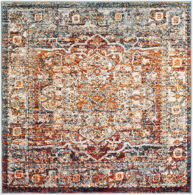 Multicolor 4' 1 x 4' 1 Isabella Square Area Rug Polypropylene & Polyester Traditional Elegant Carpet for Living Rooms, Dining, Office, Dorms for Sale at Rug Engine