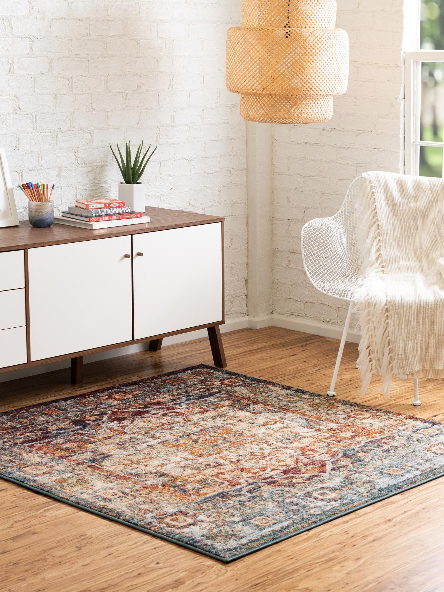 Multicolor 7' 10 x 7' 10 Isabella Square Area Rug Polypropylene & Polyester Traditional Elegant Carpet for Living Rooms, Dining, Office, Dorms for Sale at Rug Engine