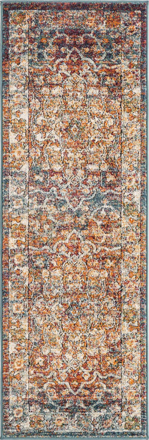 Multicolor 2' x 6' 1 Isabella Runner Area Rug Polypropylene & Polyester Traditional Elegant Carpet for Living Rooms, Dining, Office, Dorms for Sale at Rug Engine
