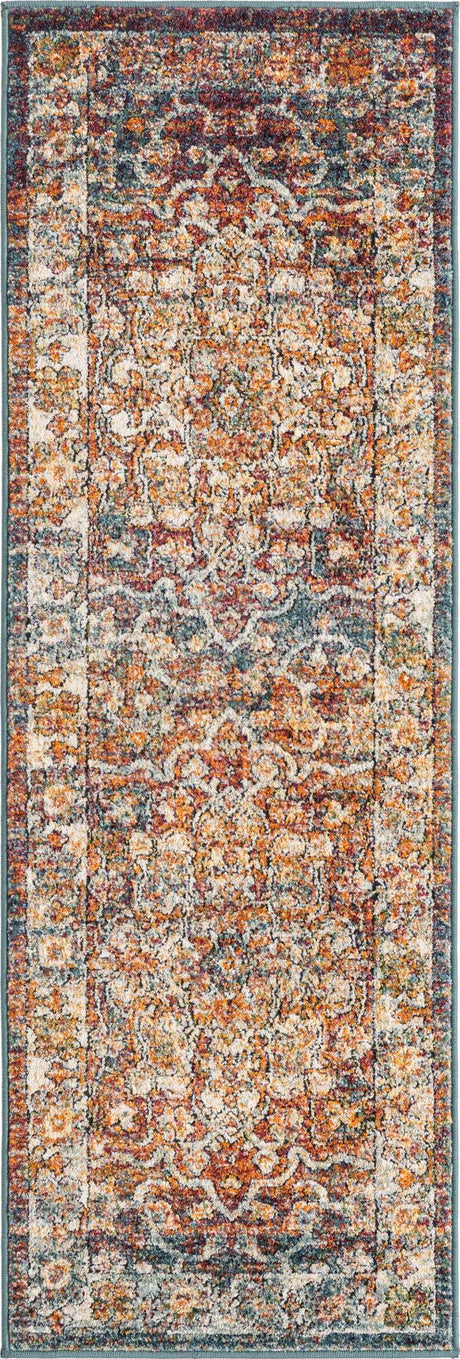 Multicolor 2' x 6' 1 Isabella Runner Area Rug Polypropylene & Polyester Traditional Elegant Carpet for Living Rooms, Dining, Office, Dorms for Sale at Rug Engine