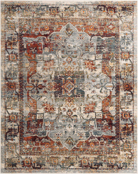 Ivory 7' 10 x 10' Isabella Rectangle Area Rug Polypropylene & Polyester Traditional Elegant Carpet for Living Rooms, Dining, Office, Dorms for Sale at Rug Engine