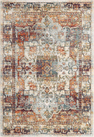 Ivory 6' 1 x 9' Isabella Rectangle Area Rug Polypropylene & Polyester Traditional Elegant Carpet for Living Rooms, Dining, Office, Dorms for Sale at Rug Engine