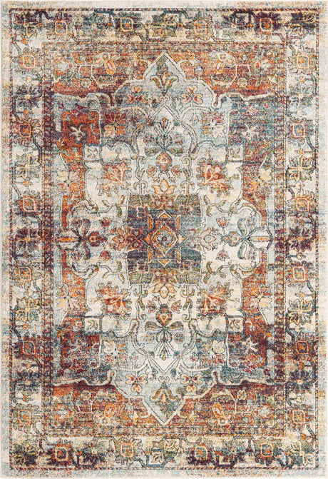 Ivory 6' 1 x 9' Isabella Rectangle Area Rug Polypropylene & Polyester Traditional Elegant Carpet for Living Rooms, Dining, Office, Dorms for Sale at Rug Engine