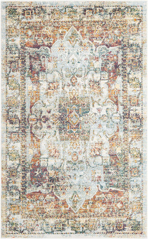 Ivory 5' 1 x 8' Isabella Rectangle Area Rug Polypropylene & Polyester Traditional Elegant Carpet for Living Rooms, Dining, Office, Dorms for Sale at Rug Engine