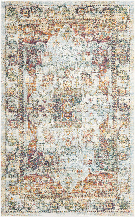 Ivory 5' 1 x 8' Isabella Rectangle Area Rug Polypropylene & Polyester Traditional Elegant Carpet for Living Rooms, Dining, Office, Dorms for Sale at Rug Engine