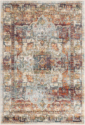 Ivory 4' 1 x 6' 1 Isabella Rectangle Area Rug Polypropylene & Polyester Traditional Elegant Carpet for Living Rooms, Dining, Office, Dorms for Sale at Rug Engine