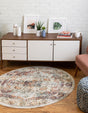 Ivory 7' 1 x 7' 1 Isabella Round Area Rug Polypropylene & Polyester Traditional Elegant Carpet for Living Rooms, Dining, Office, Dorms for Sale at Rug Engine