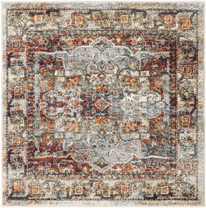 Ivory 4' 1 x 4' 1 Isabella Square Area Rug Polypropylene & Polyester Traditional Elegant Carpet for Living Rooms, Dining, Office, Dorms for Sale at Rug Engine
