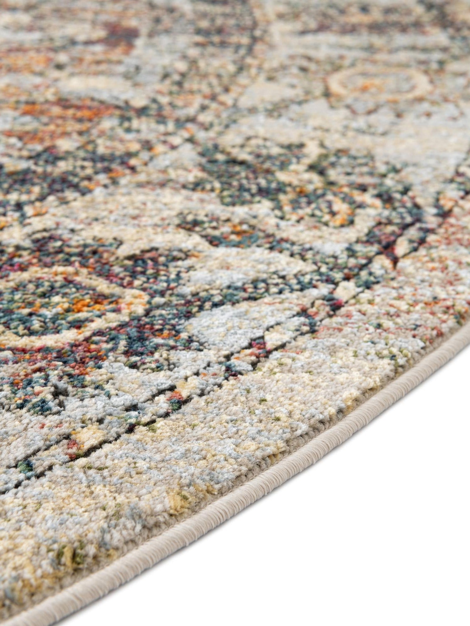 Ivory 4' 1 x 6' 1 Isabella Oval Area Rug Polypropylene & Polyester Traditional Elegant Carpet for Living Rooms, Dining, Office, Dorms for Sale at Rug Engine