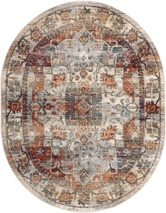 Ivory 7' 10 x 10' Isabella Oval Area Rug Polypropylene & Polyester Traditional Elegant Carpet for Living Rooms, Dining, Office, Dorms for Sale at Rug Engine