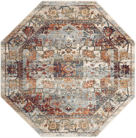 Ivory 7' 10 x 7' 10 Isabella Octagon Area Rug Polypropylene & Polyester Traditional Elegant Carpet for Living Rooms, Dining, Office, Dorms for Sale at Rug Engine