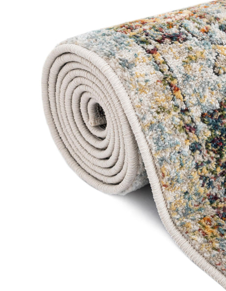 Ivory 2' x 5' 1 Isabella Runner Area Rug Polypropylene & Polyester Traditional Elegant Carpet for Living Rooms, Dining, Office, Dorms for Sale at Rug Engine