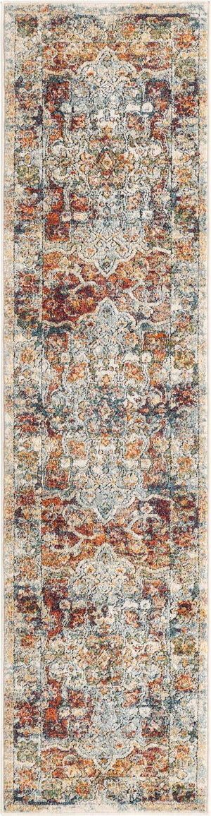 Ivory 2' x 8' Isabella Runner Area Rug Polypropylene & Polyester Traditional Elegant Carpet for Living Rooms, Dining, Office, Dorms for Sale at Rug Engine