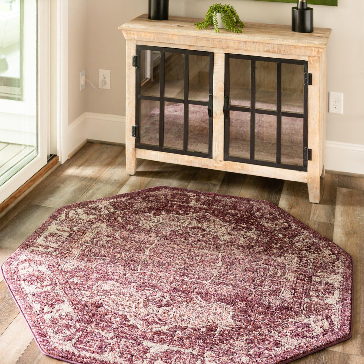 Purple 7' 10 x 7' 10 Isabella Octagon Area Rug Polypropylene & Polyest ...