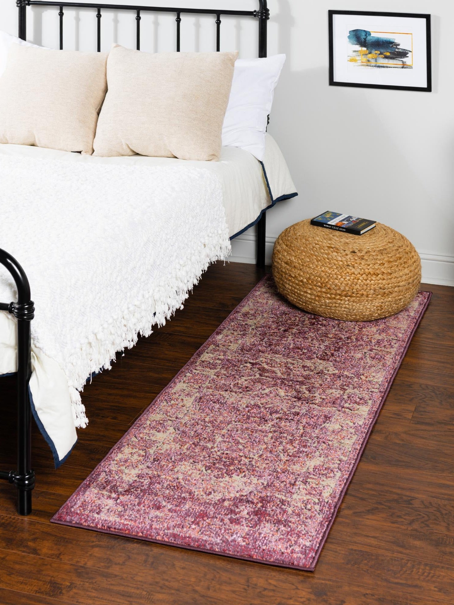 Purple 2' 7 x 10' Isabella Runner Area Rug Polypropylene & Polyester Traditional Elegant Carpet for Living Rooms, Dining, Office, Dorms for Sale at Rug Engine