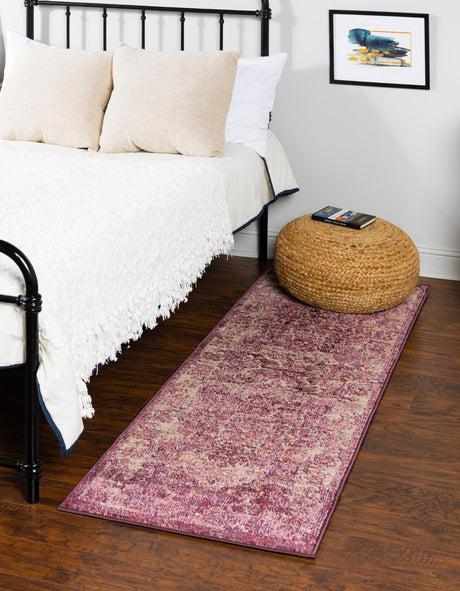 Purple 2' 7 x 16' 5 Isabella Runner Area Rug Polypropylene & Polyester Traditional Elegant Carpet for Living Rooms, Dining, Office, Dorms for Sale at Rug Engine