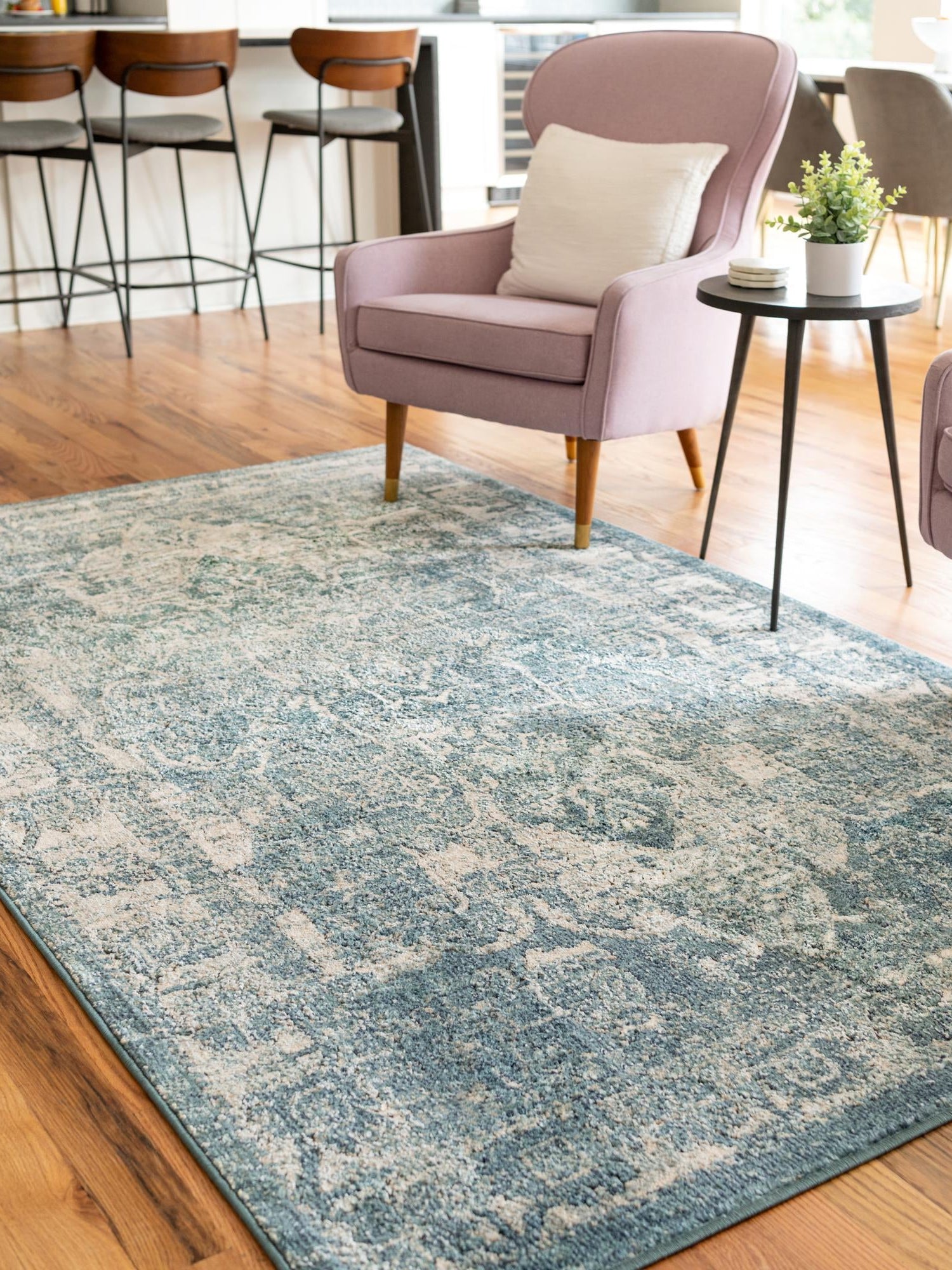 Blue 10' x 14' Isabella Rectangle Area Rug Polypropylene & Polyester Traditional Elegant Carpet for Living Rooms, Dining, Office, Dorms for Sale at Rug Engine