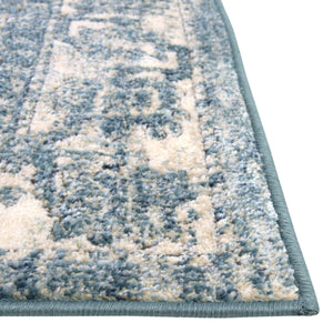 Blue 10' x 14' Isabella Rectangle Area Rug Polypropylene & Polyester Traditional Elegant Carpet for Living Rooms, Dining, Office, Dorms for Sale at Rug Engine