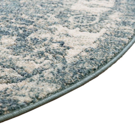 Blue 5' x 5' Isabella Round Area Rug Polypropylene & Polyester Traditional Elegant Carpet for Living Rooms, Dining, Office, Dorms for Sale at Rug Engine